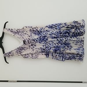 BCBGMaxAzria Purple and Blue Silk Ruffle Dress - XS